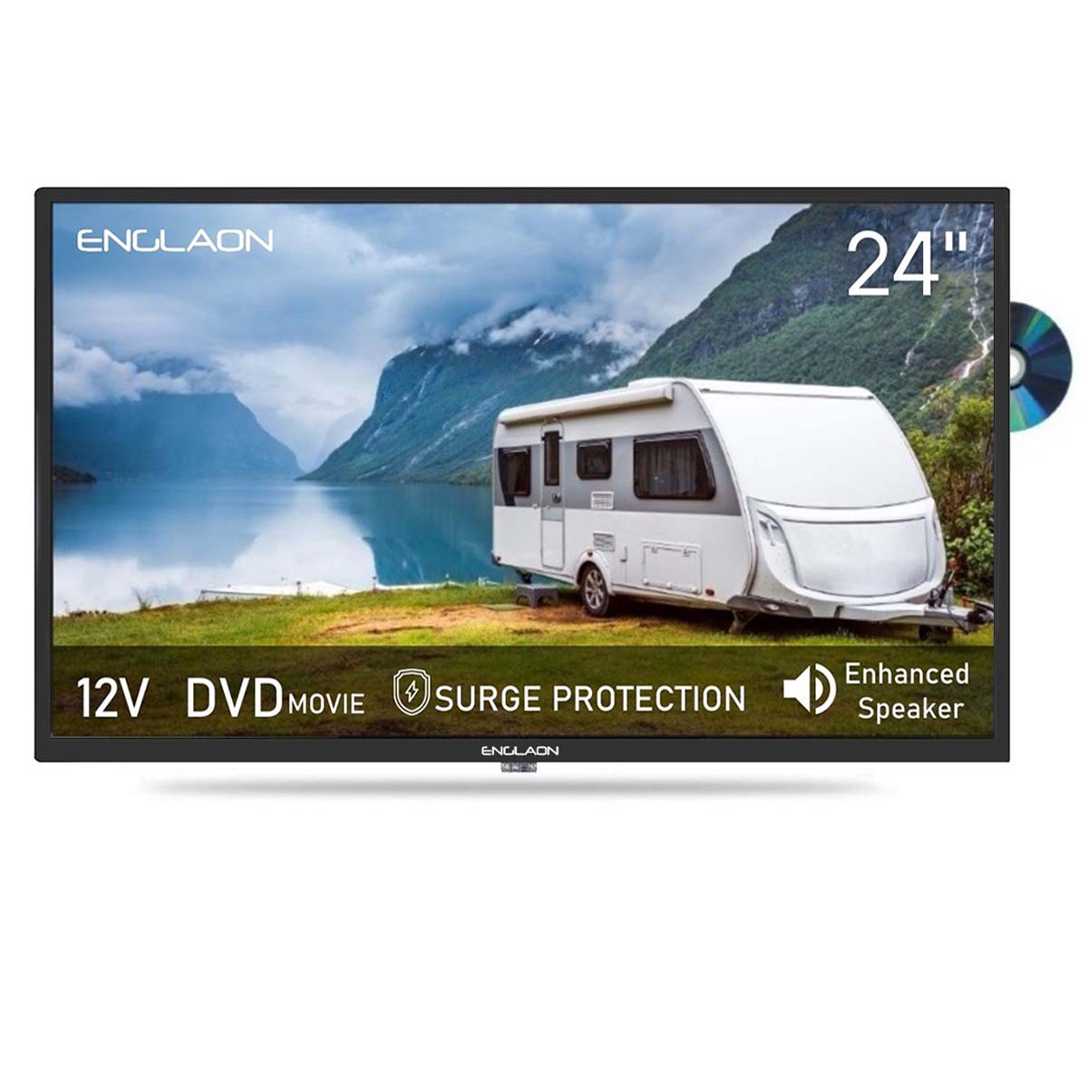 24" HD LED 12V TV with Built-in DVD player