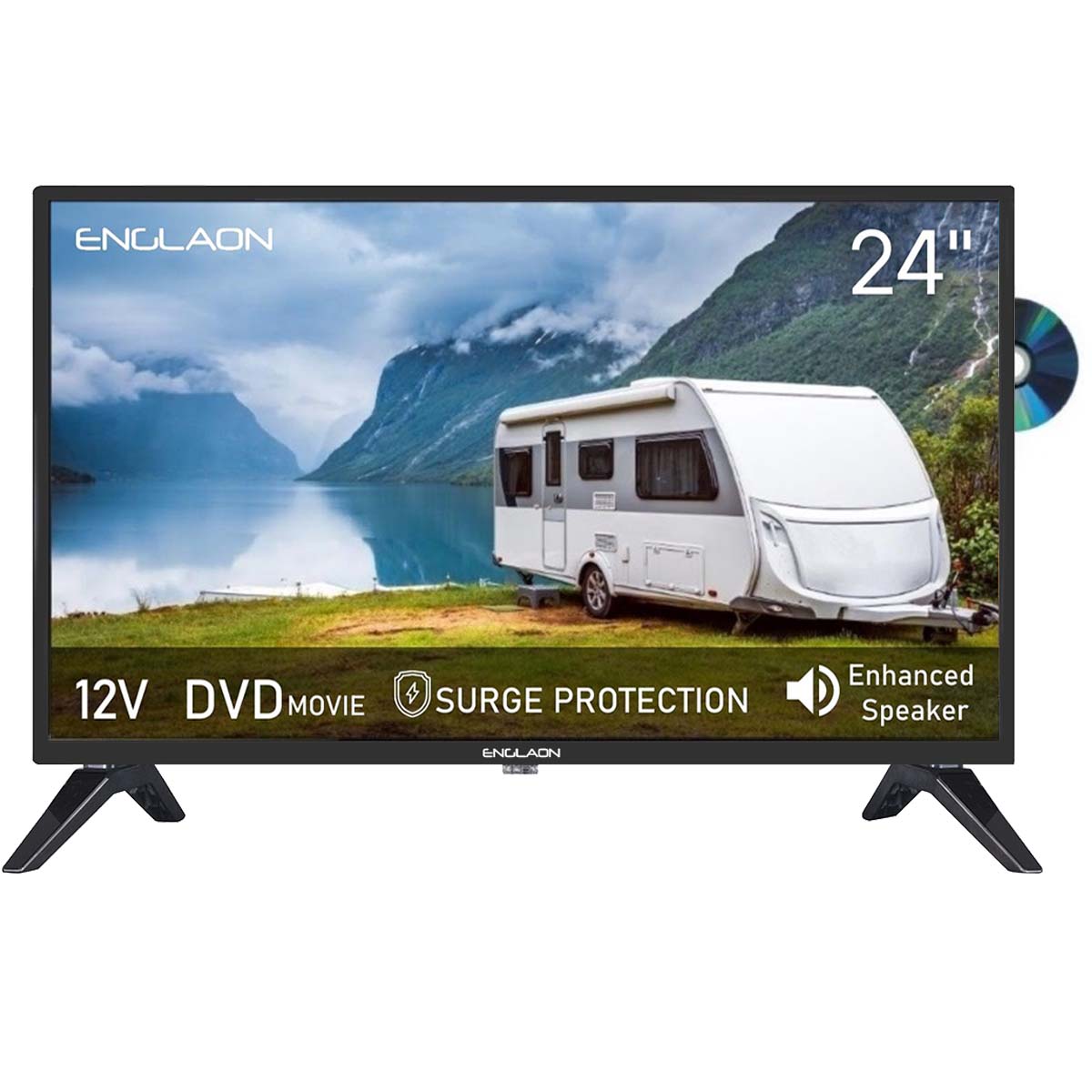 24" HD LED 12V TV with Built-in DVD player