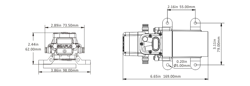 21 Series 12V Fresh Water Pump | 3.8LPM Automatic