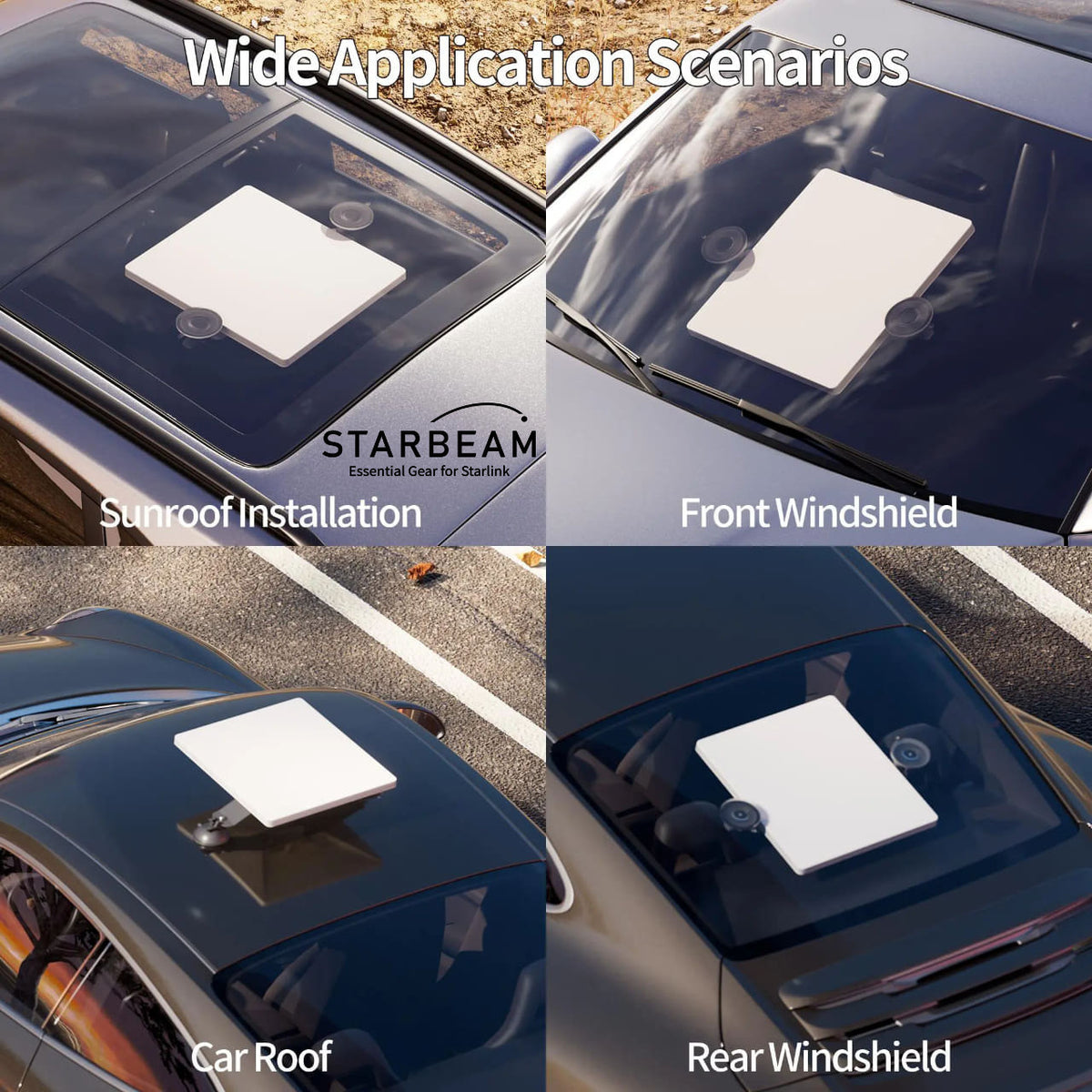 STARBEAM Starlink Mini 2 Suction Cup Mount for Vehicle Sunroof or Window
