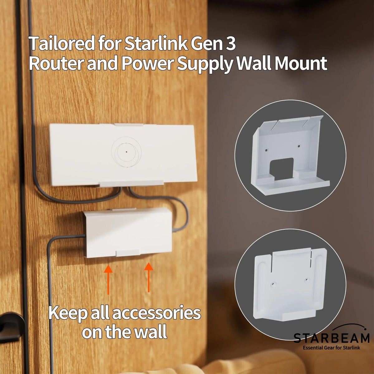 STARLINK GEN3 ROUTER & POWER SUPPLY WALL MOUNT KIT