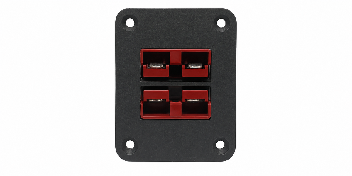 Red 50A Anderson Style Panel Mount Kit | Dual Connector