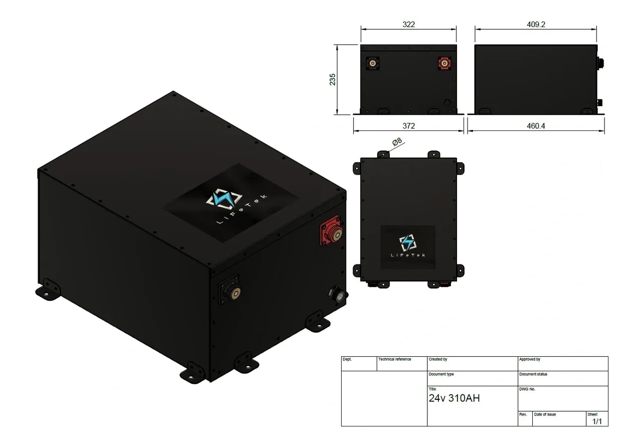 24V 310Ah/330Ah Vanlife LiFePO4 Battery