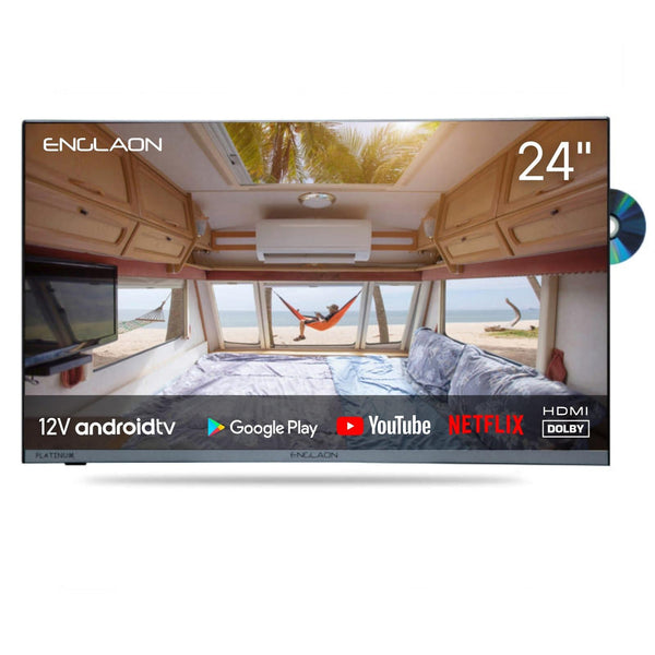 24" FRAMELESS 12V FULL HD TV WITH DVD + CHROMECAST