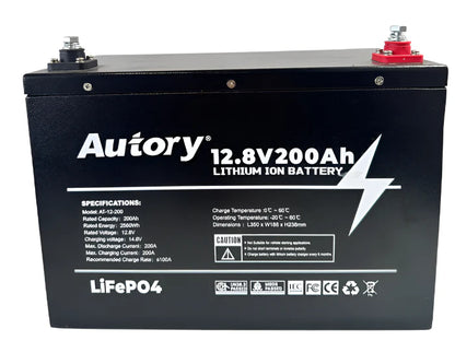 AUTORY 200AH LIFEPO4 BATTERY (ALL-METAL CASING) + BCDCN1225 CHARGER