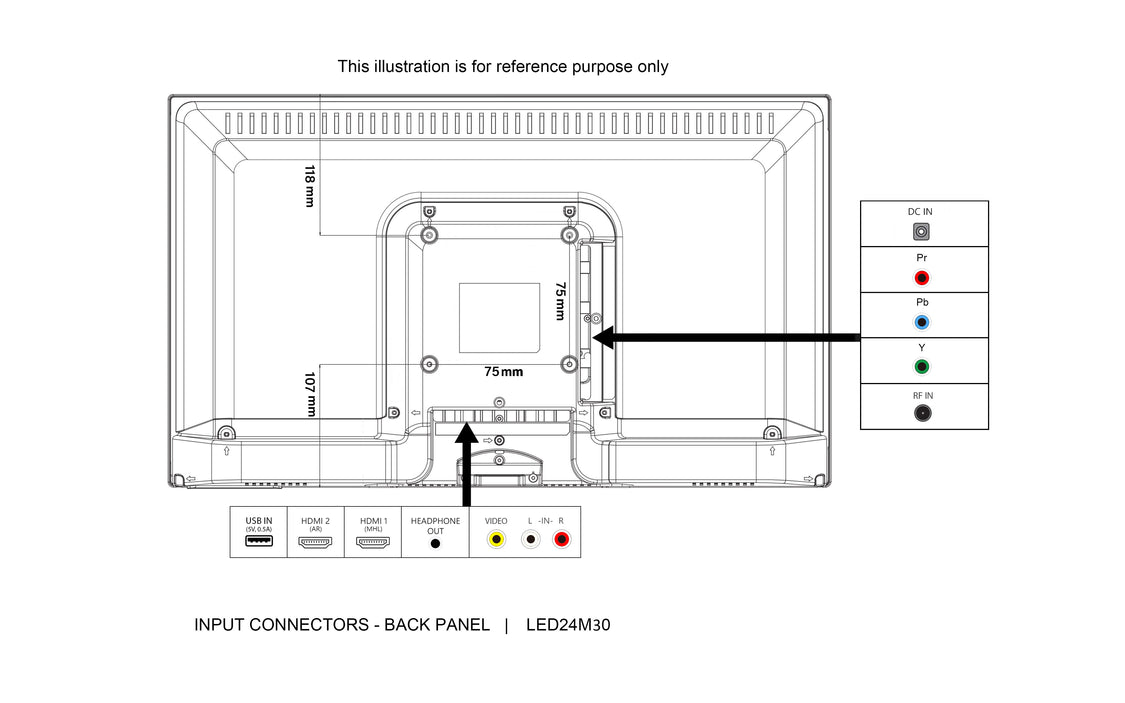 24" HD LED 12V TV for Caravans