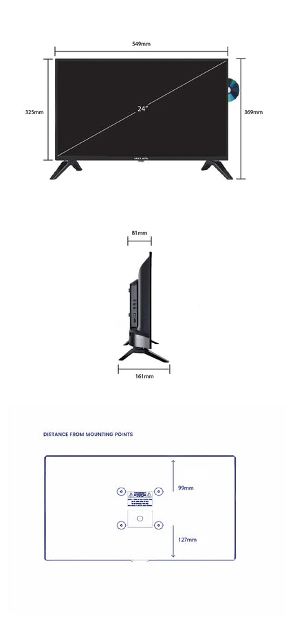 24" HD LED 12V TV with Built-in DVD player