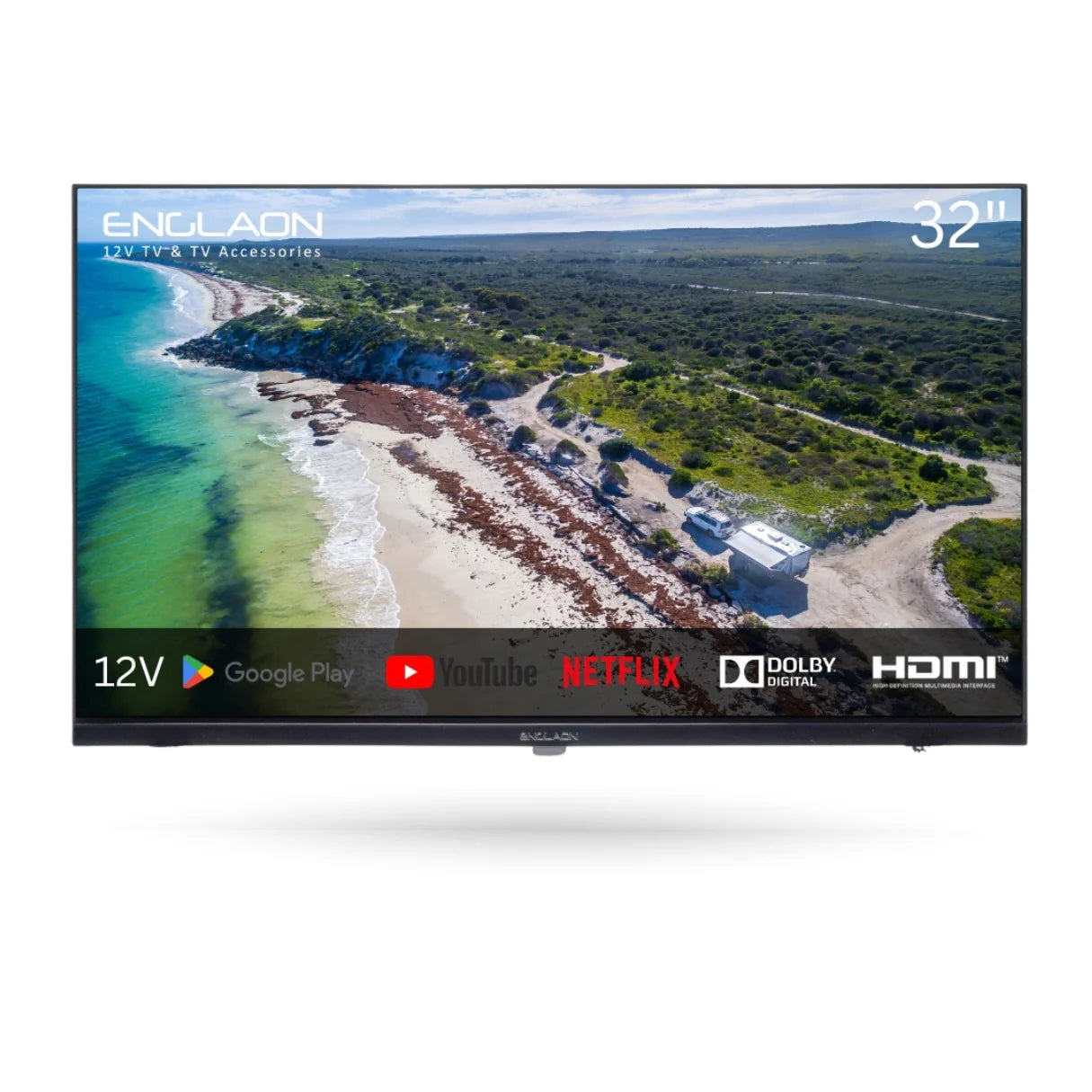 32" Frameless Full HD 12V Smart TV With Chromecast, Bluetooth & Google TV