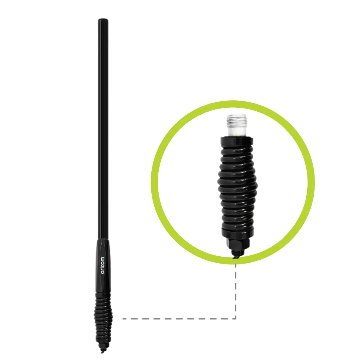 ANU856 3dBi UHF CB Antenna | Detachable Fibreglass Pole