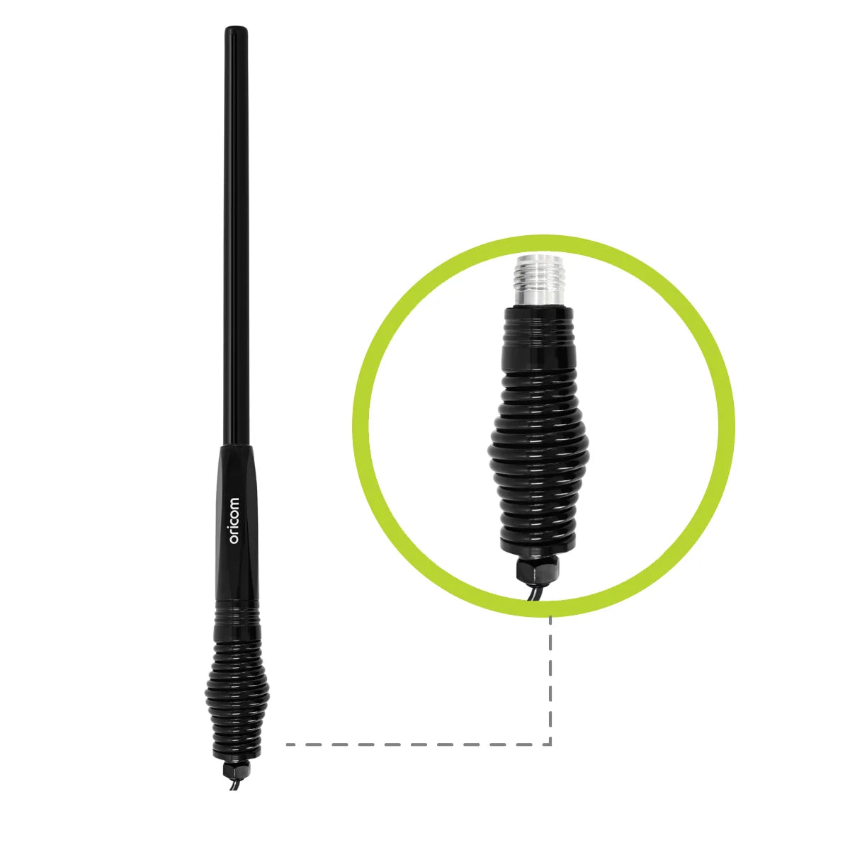 ANU916 3dBi UHF CB Antenna | Detachable Fibreglass Whip