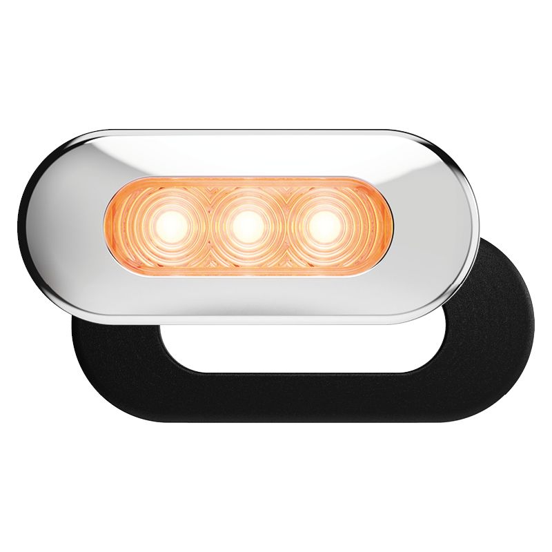 10-30V Amber LED Clearance Light Chrome & Black Trim