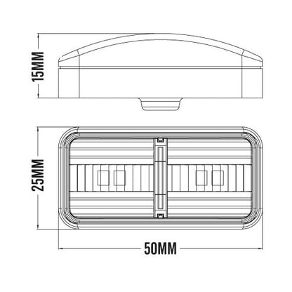 10-30V BR7A Amber Clearance Lamp | Rectangle LED Marker