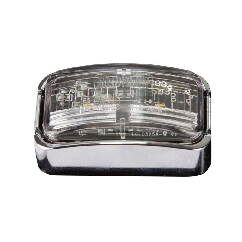 10-30V BR7A Amber Chrome Clearance Lamp | Rectangle LED Marker