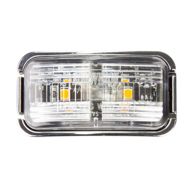 10-30V BR7W White Chrome Clearance Lamp | Rectangle LED Marker