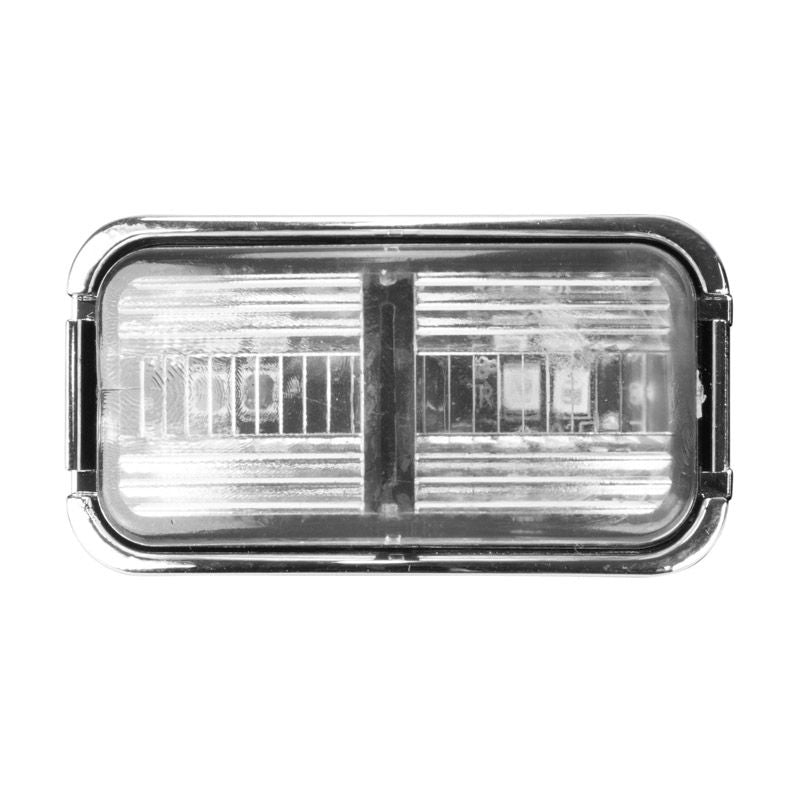 10-30V BR7ARC Red/Amber Chrome Clearance Lamp | Rectangle LED Marker