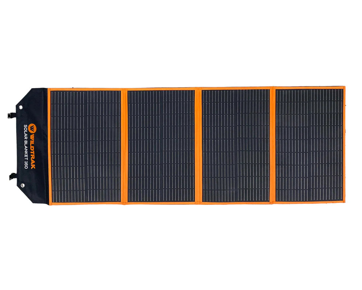 160W Folding Solar Blanket (A-Grade with ETFE Coating, Built in Stand, IP65 Waterproof & Carry Bag)