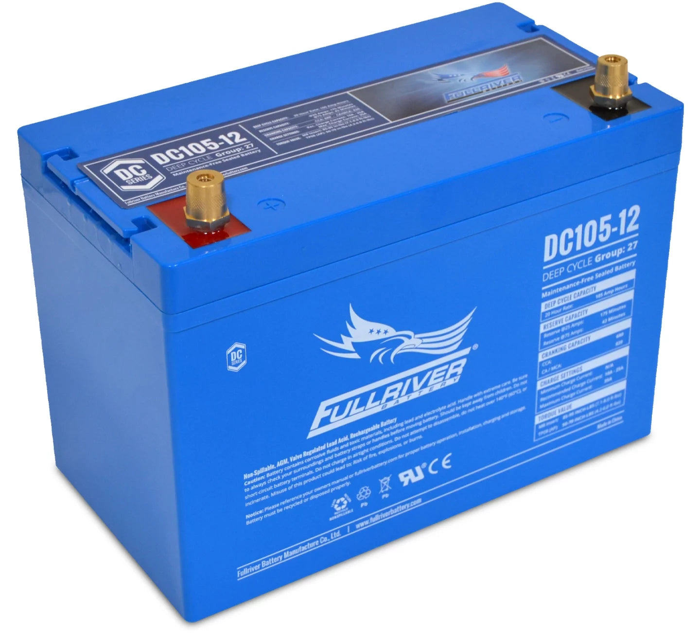 Fullriver 12V 105Ah Deep Cycle AGM Battery (DC105-12)
