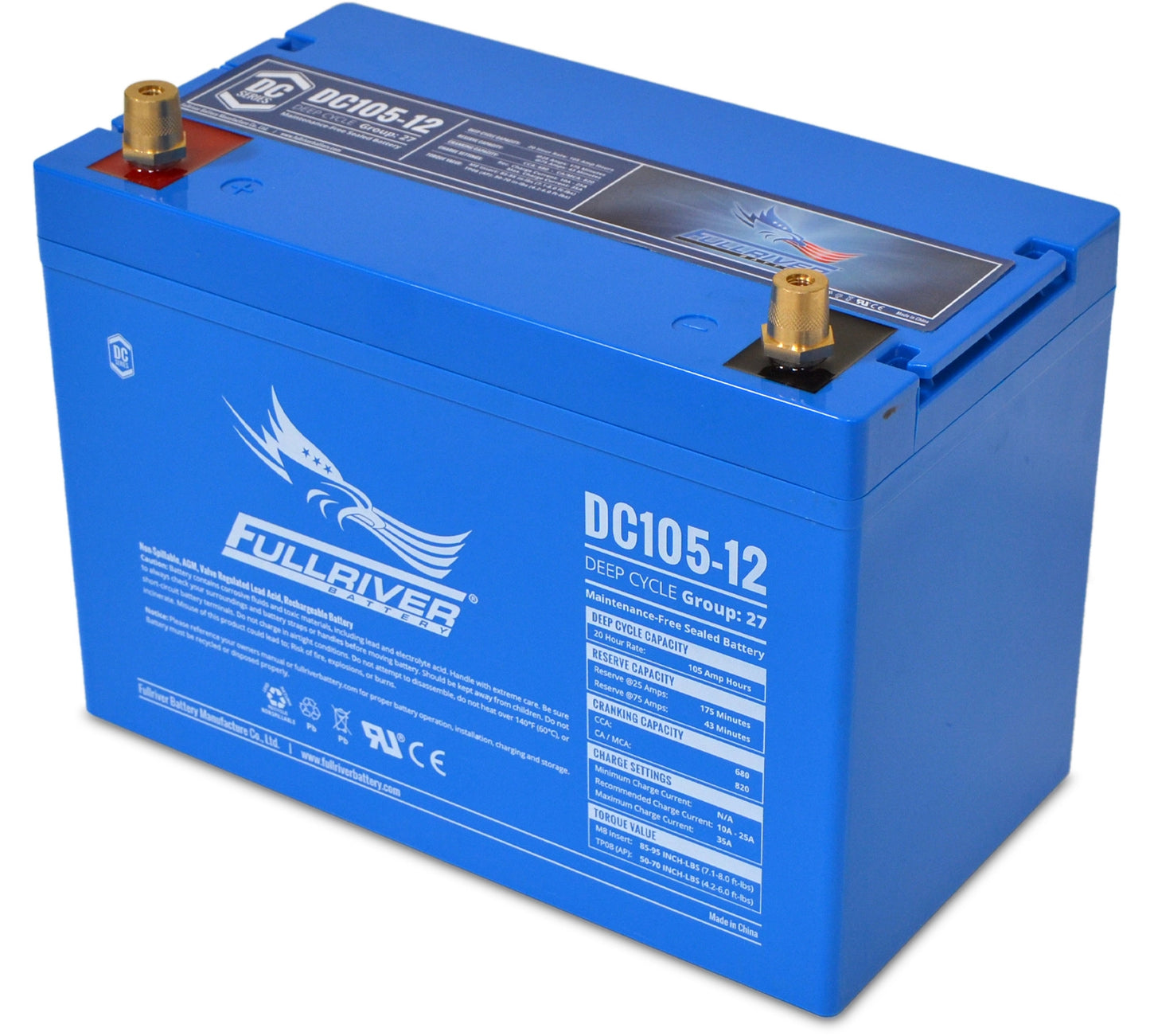 Fullriver 12V 105Ah Deep Cycle AGM Battery (DC105-12)