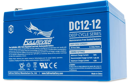Fullriver 12V 12Ah Deep Cycle AGM Battery (DC12-12)
