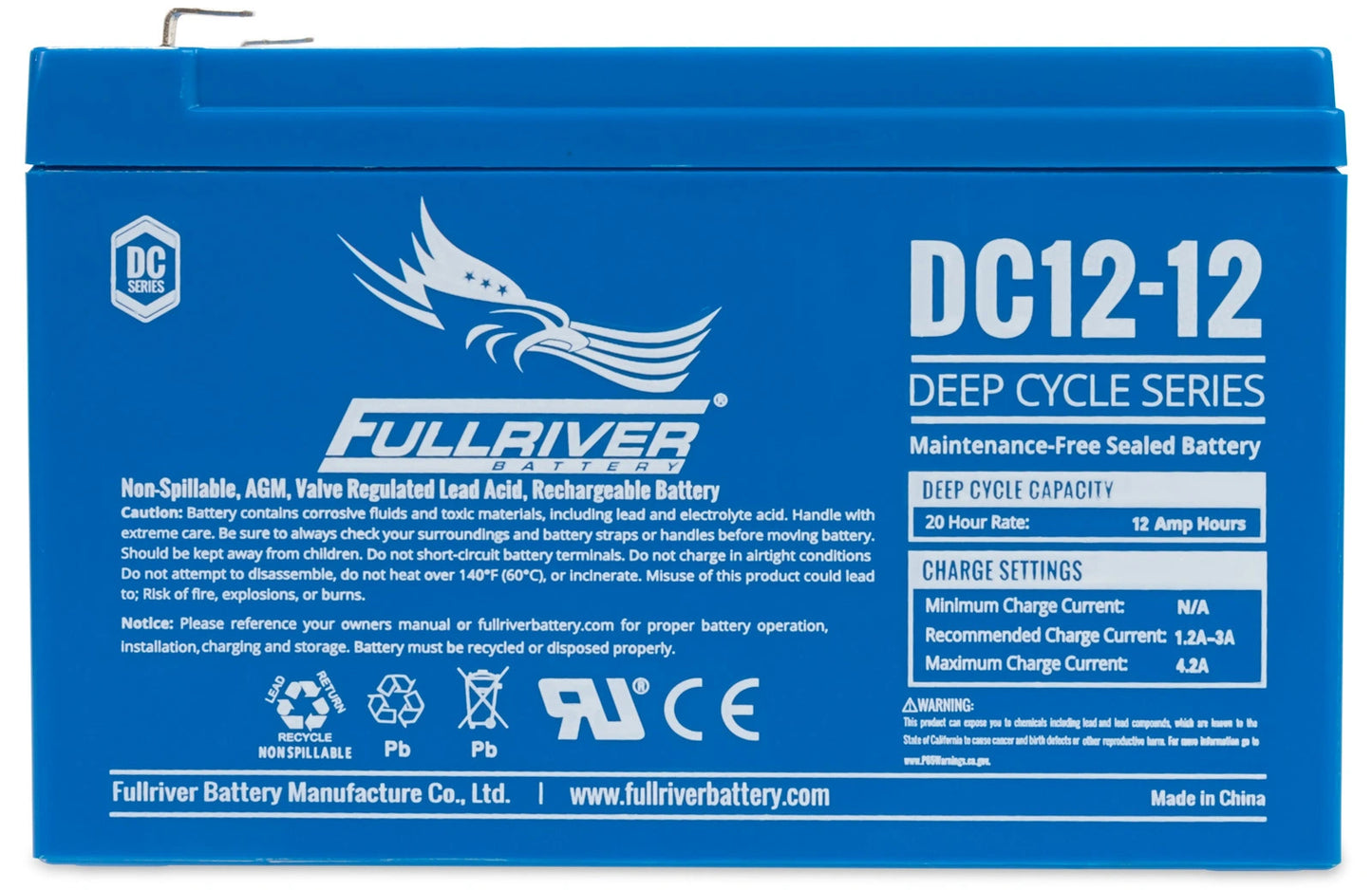 Fullriver 12V 12Ah Deep Cycle AGM Battery (DC12-12)