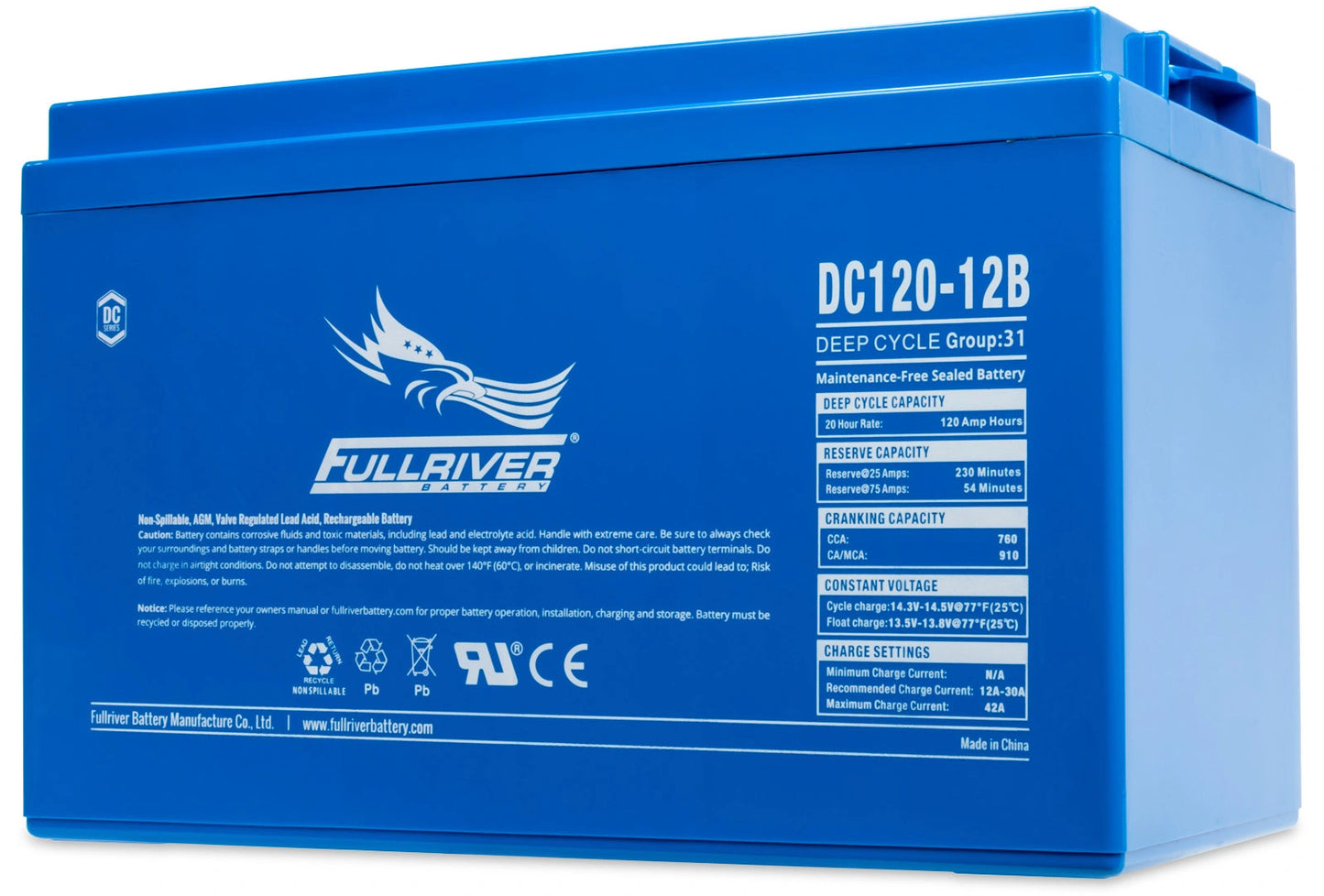 FULLRIVER DC120-12B 12V 120Ah Deep Cycle AGM Battery