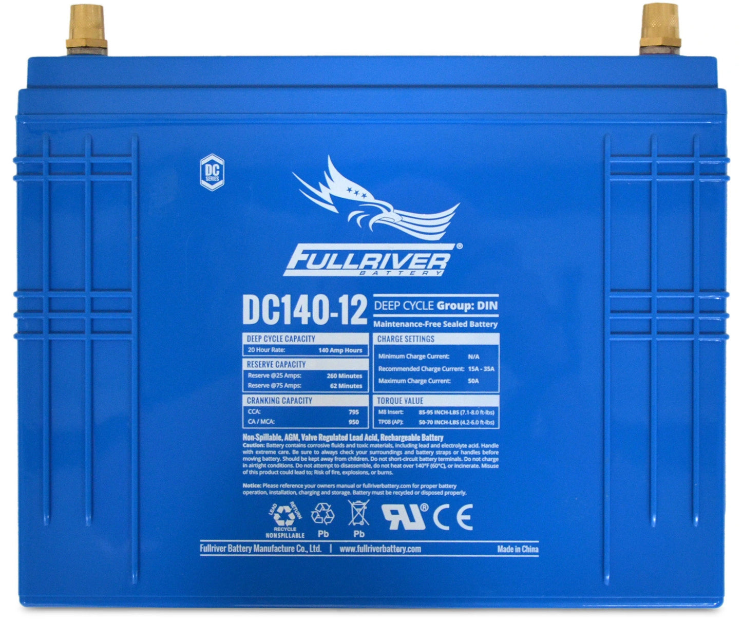 Fullriver 12V 140Ah Deep Cycle AGM Battery (DC140-12)