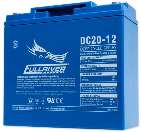 Fullriver 12V 20Ah Deep Cycle AGM Battery (DC20-12)