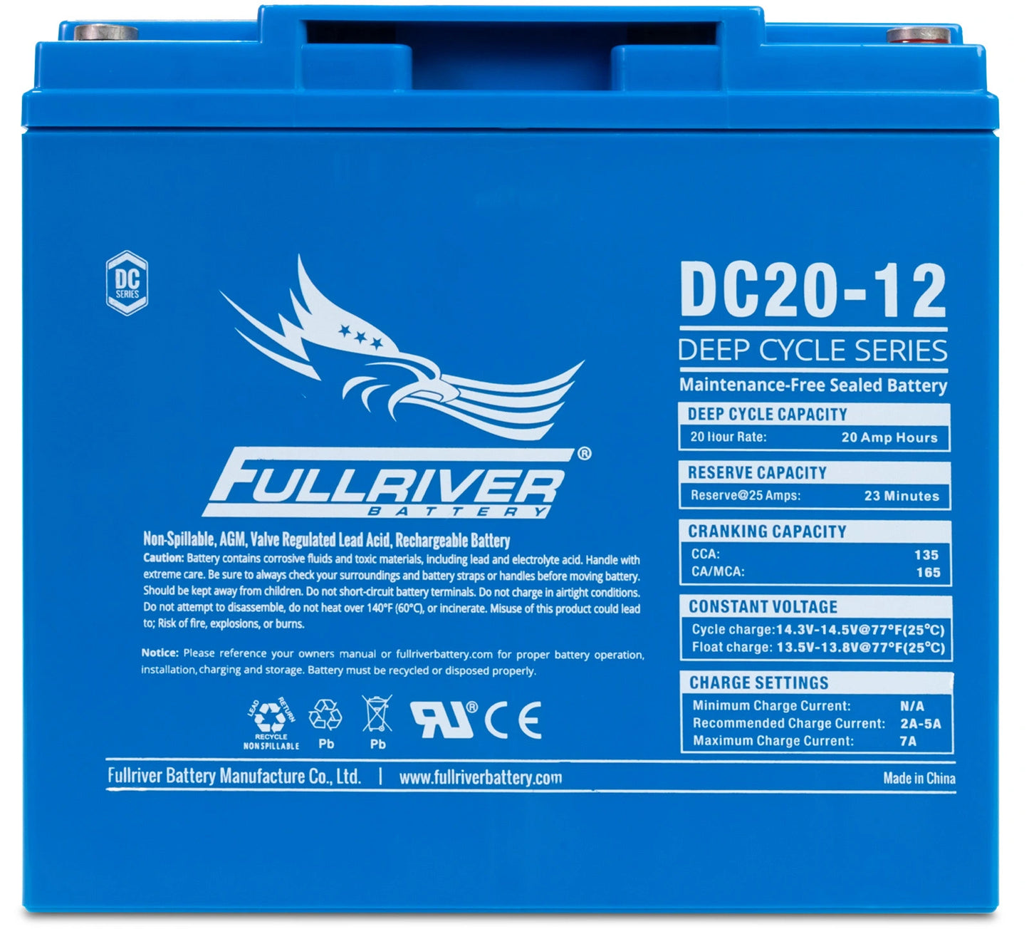 Fullriver 12V 20Ah Deep Cycle AGM Battery (DC20-12)