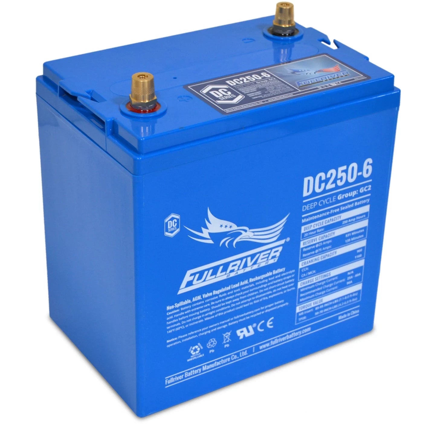 Fullriver 6V 250Ah Deep Cycle AGM Battery (DC250-6)