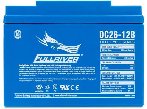 Fullriver 12V 26Ah Deep Cycle AGM Battery (DC26-12B)