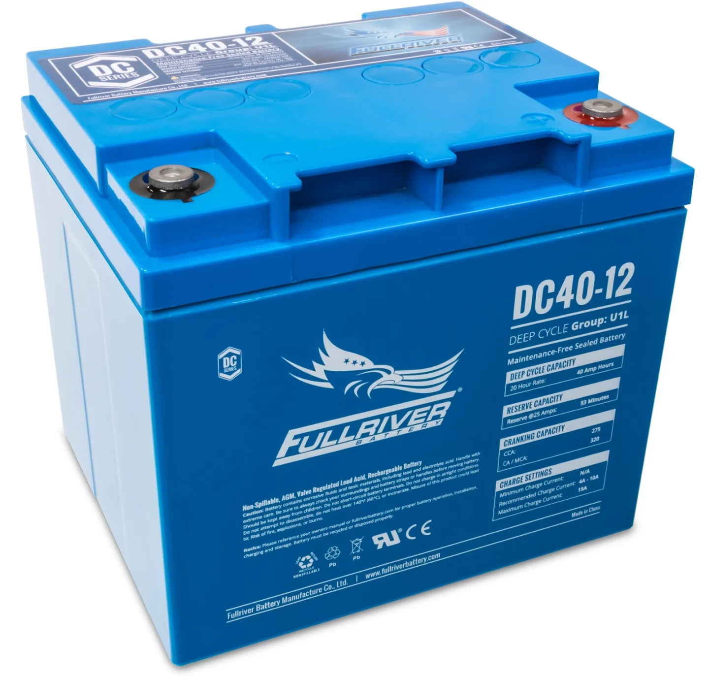FULLRIVER DC40-12 12V 40AH Deep Cycle AGM Battery
