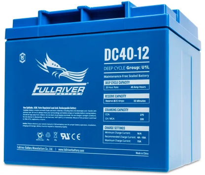 FULLRIVER DC40-12 12V 40AH Deep Cycle AGM Battery