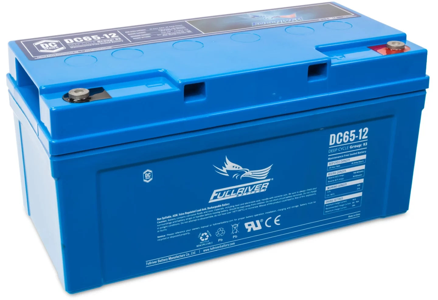 Fullriver 12V 65Ah Deep Cycle AGM Battery (DC65-12)