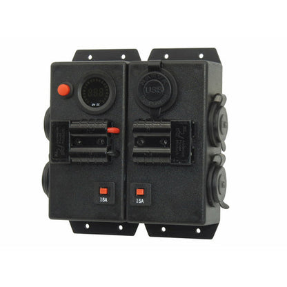 12V/24V DOUBLE CONTROL BOX - 2X CIGARETTE 2X ENGEL 1X DUAL USB 2X 50A ANDERSON