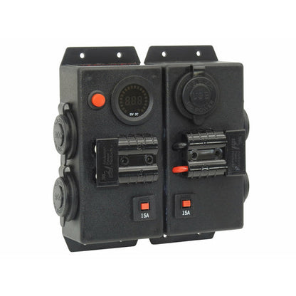 12V/24V DOUBLE CONTROL BOX - 2X CIGARETTE 2X ENGEL 1X DUAL USB 2X 50A ANDERSON