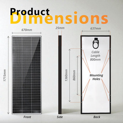 FUSION 250W SHADE RESISTANT FIXED SOLAR PANEL