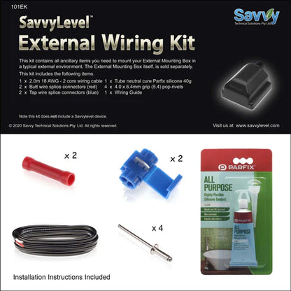 SAVVYLEVEL S4 & EXTERNAL MOUNT BOX & EXTERNAL WIRING KIT BUNDLE