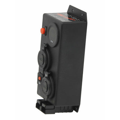 12V/24V FRONT MOUNT CONTROL BOX - 2X ACCESSORY SOCKET + 50A ANDERSON + VOLTMETER