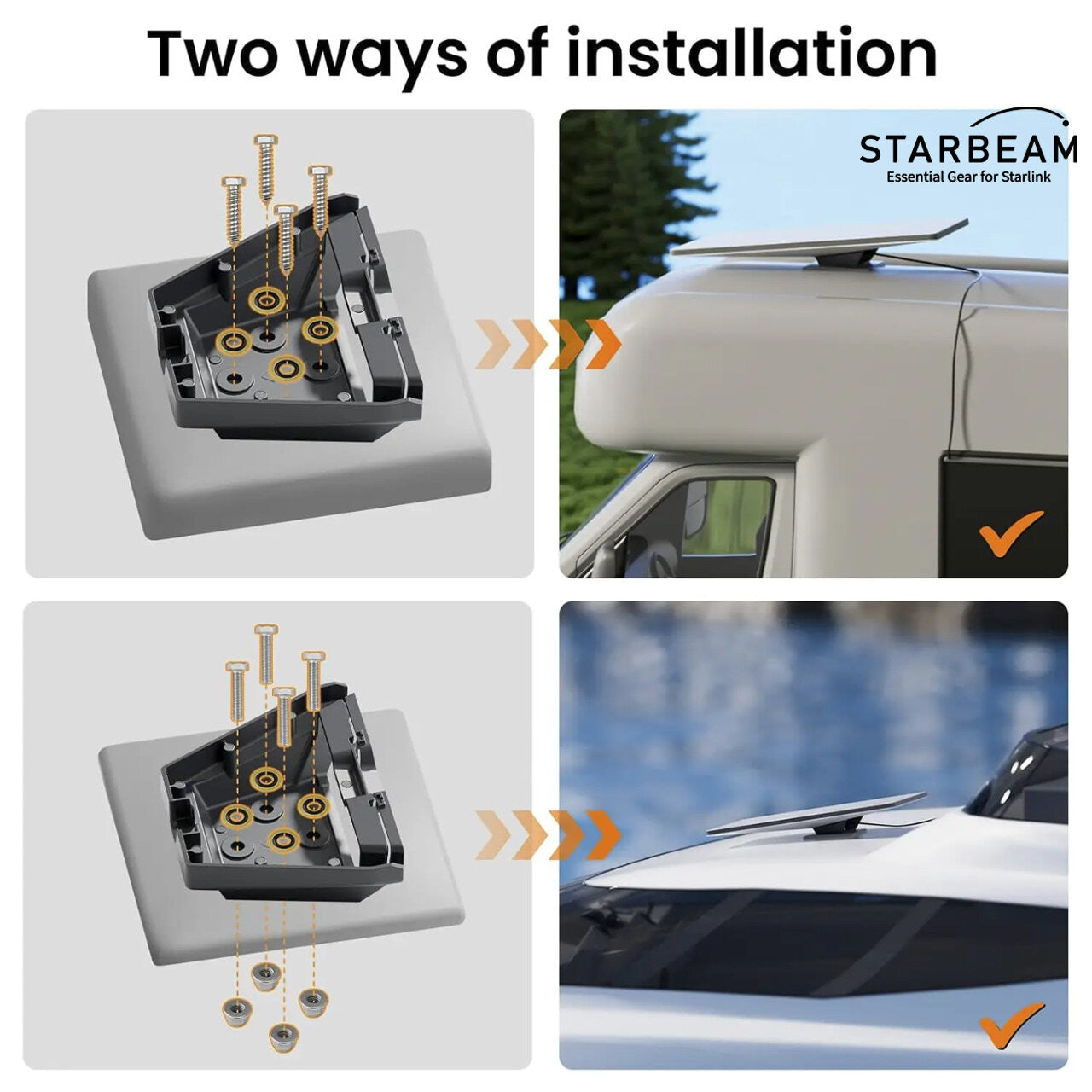 Starlink Gen3 Standard Mobility Anti-Theft Kickstand Mount - Aluminium