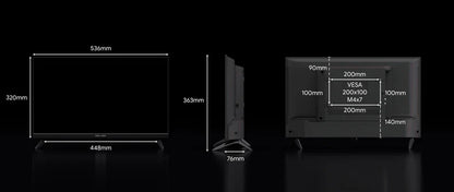 24” HD 12V Google TV Android 14, Built-in Google Cast & Bluetooth