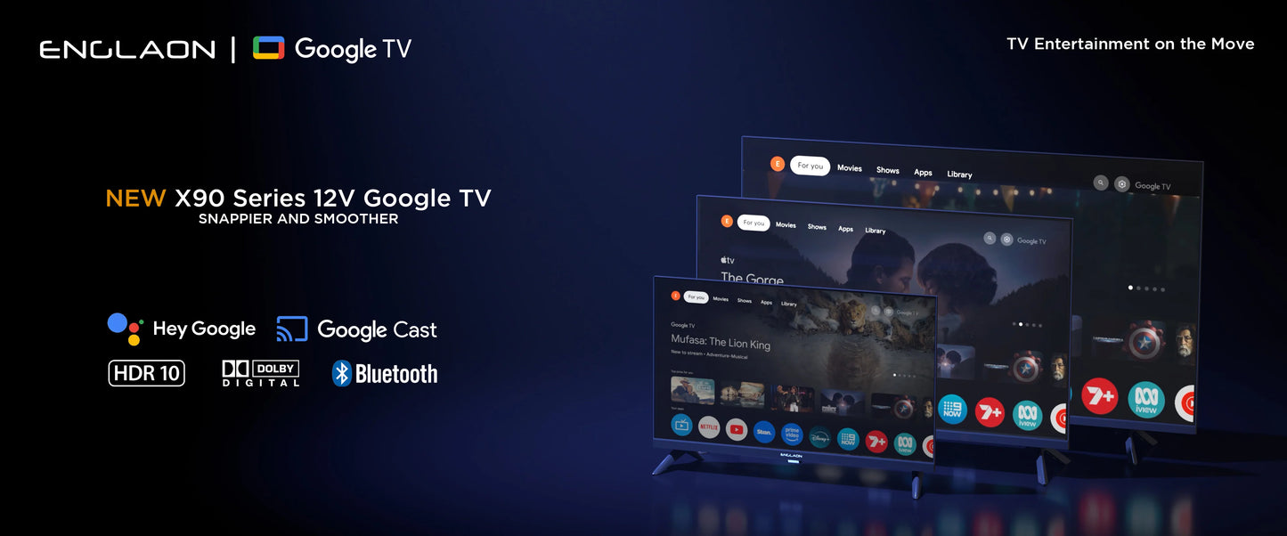 24’’ Full HD 12V Smart TV With Chromecast, Bluetooth & Google TV