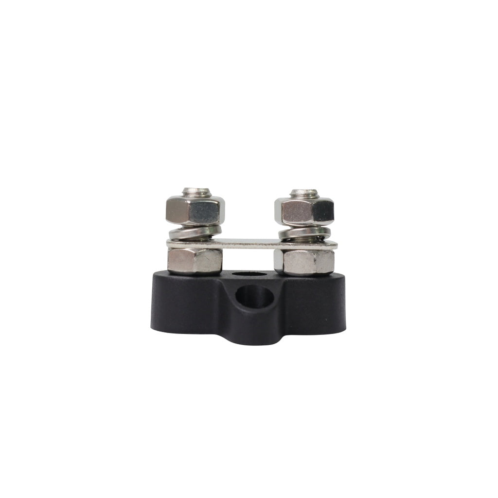 DUAL BLACK M8 POWER DISTRIBUTION POST WITH BRIDGE PLATE