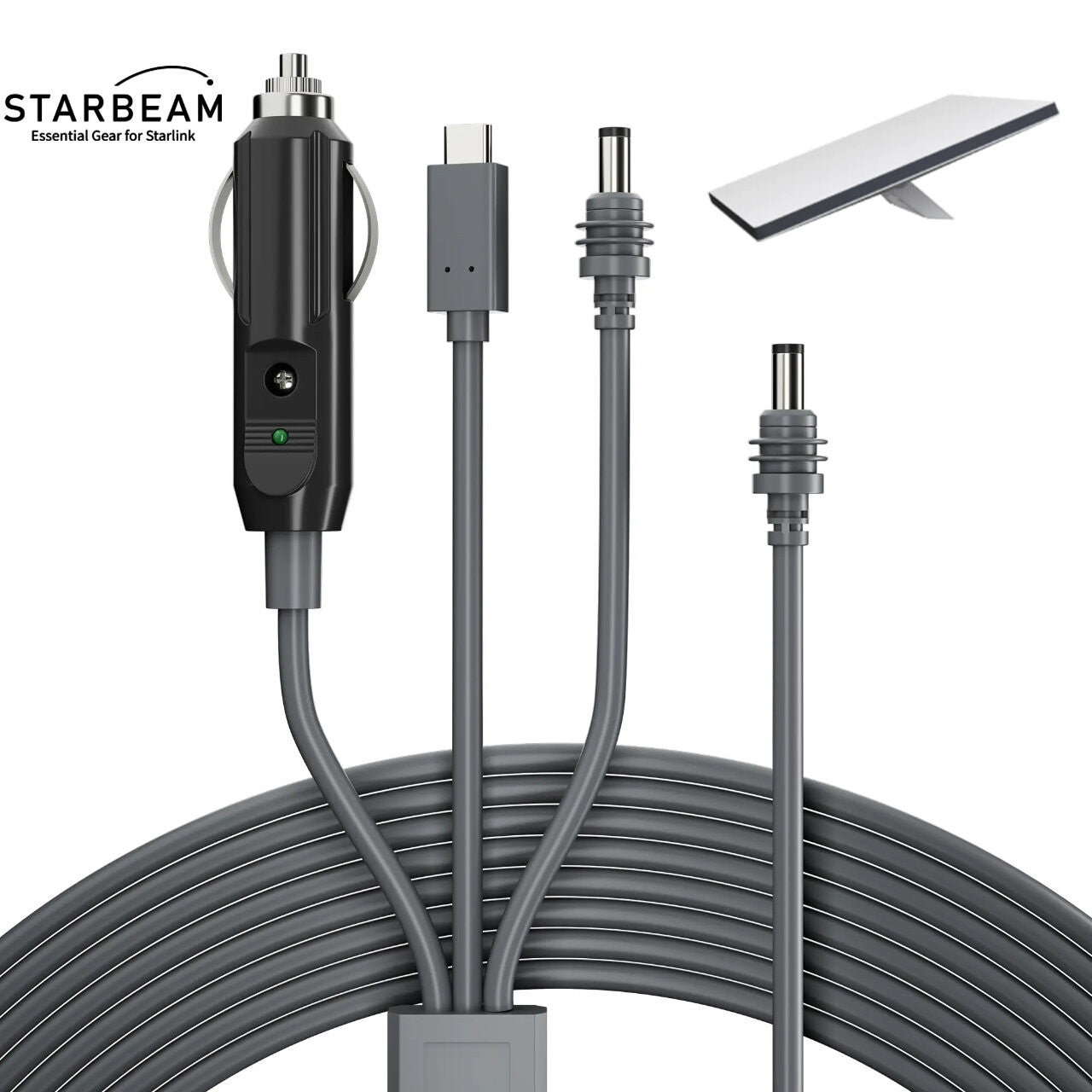 Starlink Mini 3-in-1 Car Charger + DC + USB-C 3m Power Cord