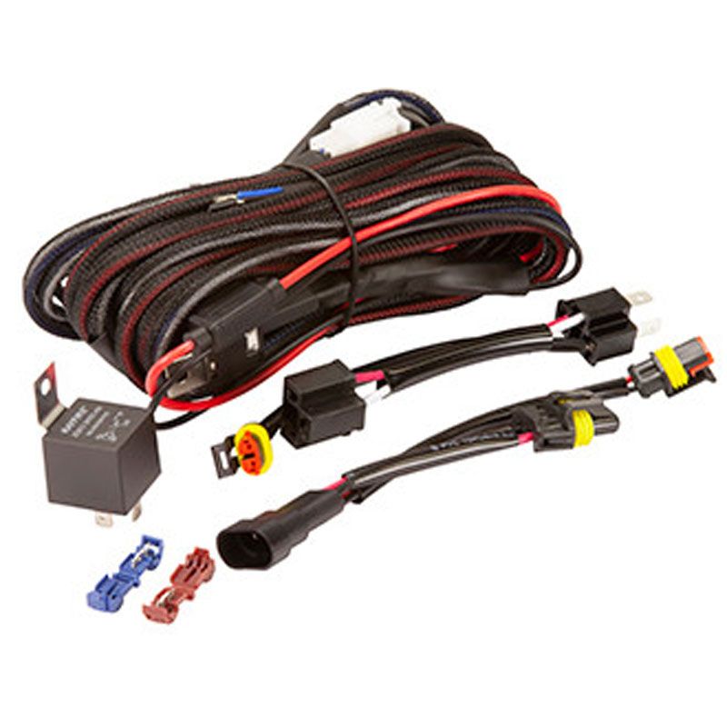 12V/24V Universal Single Bar Lamp Wiring Harness + H4/HB4 Piggy Back Connectors