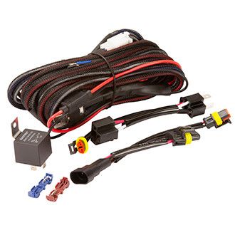 LED Bar Light Wiring Kit Suits Dual DRL 12/24V +&- Switching H4 & HB4 Piggy Back Connectors