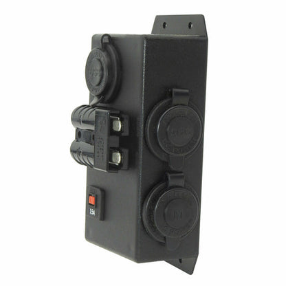 12V/24V RHM CONTROL BOX - 1X CIGARETTE 1X MERIT 1X DUAL USB 1X 50A ANDERSON
