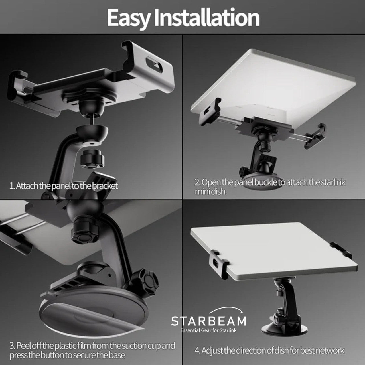 STARLINK MINI SUCTION CUP HOLDER MOUNT