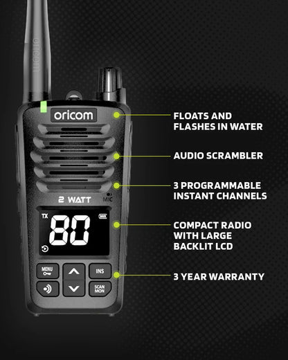 UHF2600 Floating 2W IP67 Handheld UHF CB Radio