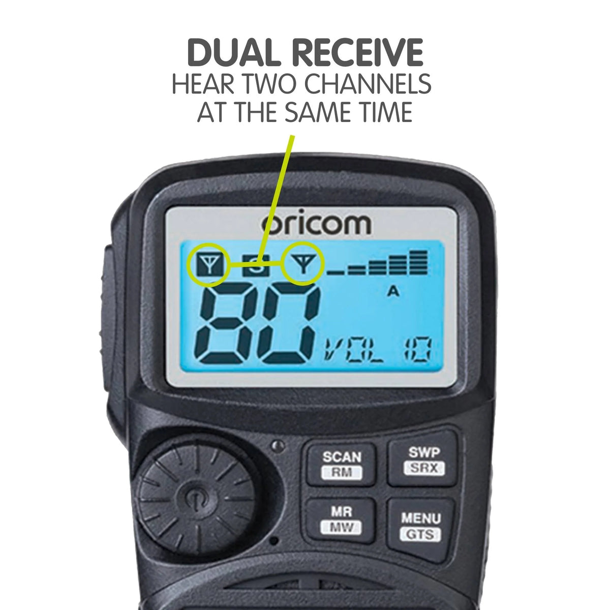 UHF350DR Dual Receive UHF CB Radio | Controller Microphone