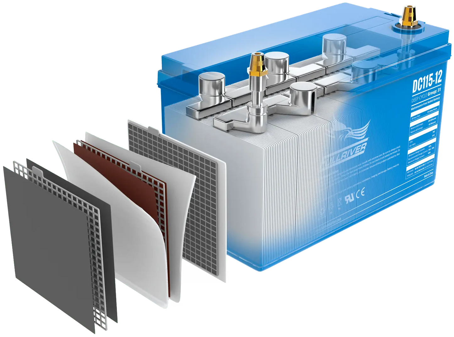 Fullriver 12V 50Ah Deep Cycle AGM Battery (DC50-12)
